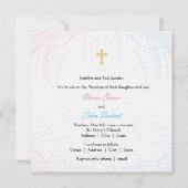 Junge und Mädchen Twins Foto Taufe Einladung (Rückseite)