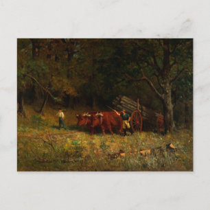 Junge und Mann mit Oxen - Edward Mitchell Banister Postkarte