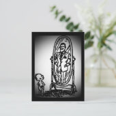 Junge und Mann schauen in den Spiegel Postkarte (Stehend Vorderseite)