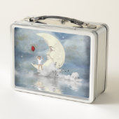 Junge und Mond Metall Lunch Box (Rückseite)