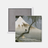 Junge und Mount Fuji Hokusai japanische Fine Art Magnet (Vorderseite/Rückseite)