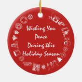 Junge und neue Welpe zu Weihnachten Keramik Ornament (Hinten)