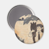 Junge und Pferd Magnet (Vorderseite/Rückseite)