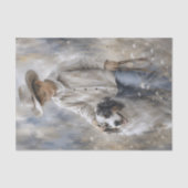Junge und Ranchhund-Decoupage Seidenpapier (Vorderseite)