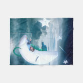 Junge und Seepferde Fischen auf dem Mond Fleecedecke (Vorderseite (Horizontal))