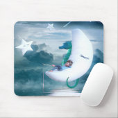 Junge und Seepferde Fischen auf dem Mond Mousepad (Mit Mouse)
