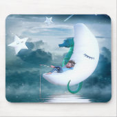 Junge und Seepferde Fischen auf dem Mond Mousepad (Vorne)