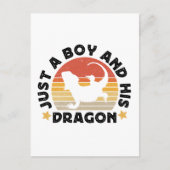 Junge und sein bärtiger Drachenartikel-Zitat Postkarte (Vorderseite)