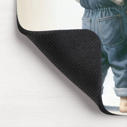 Junge und sein großer Hund Mousepad (Ecke)