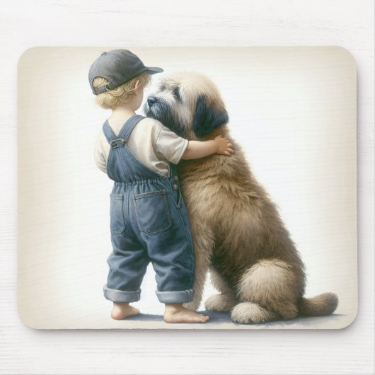 Junge und sein großer Hund Mousepad (Vorne)