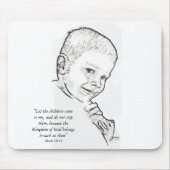 Junge und Teddy (Mark 10:14) Mousepad (Vorne)