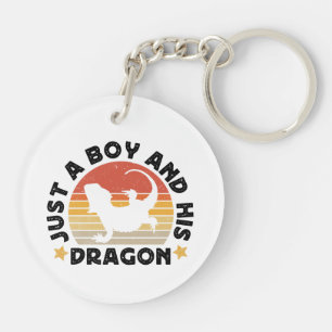 Junge und Tier Bartete Drache Lizard Funny Sprichw Schlüsselanhänger