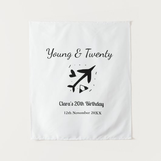 Junge und zwanzig Abenteuer glücklicher Geburtstag Wandteppich (Vorderseite)