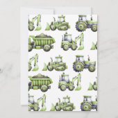 Junge unter Baustellen Baby-Dusche Einladung (Rückseite)