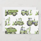 Junge unter Baustellen Baby Dusche Foto Einladung (Rückseite)