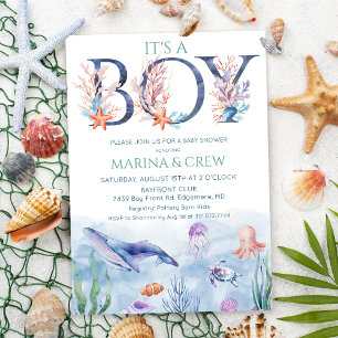 Junge unter dem Meer Baby Shower Einladung