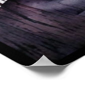 Junge unter dem Vollmond-Wasserfarbenplakat Poster (Ecke)