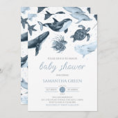 Junge unter der Sea Baby Dusche Einladung (Vorne/Hinten)