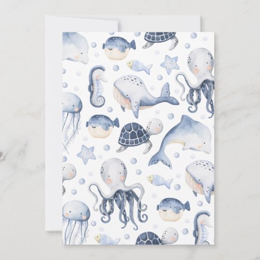 Junge unter der Sea Baby Dusche Einladung (Rückseite)