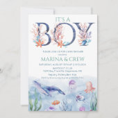 Junge unter der Sea Baby Dusche Einladung (Vorderseite)