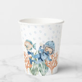 Junge unter der Sea Baby Dusche Pappbecher (Rückseite)