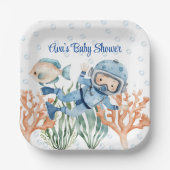 Junge unter der Sea Baby Dusche Pappteller (Vorderseite)