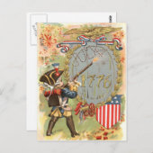 Junge US-Flagge Feuerwerk 4. Juli Postkarte (Vorne/Hinten)