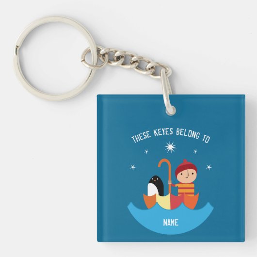 Junge verloren und fand Freundschaft Metal Lunchbo Schlüsselanhänger (Vorderseite)