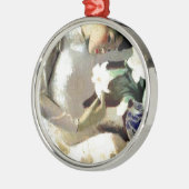 Junge vietnamesische Frau mit Lilie Silbernes Ornament (Links)