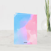 Junge von Mädchen in Aquarellfarbe offenbart Einladung (Rückseite)