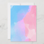 Junge von Mädchen in Aquarellfarbe offenbart Einladung (Rückseite)