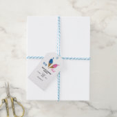 Junge von Mädchen in Aquarellfarbe offenbart Geschenkanhänger (Mit Garn)