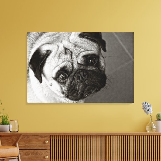 Junge von Pug auf Leinwand (Insitu (Wohnzimmer))