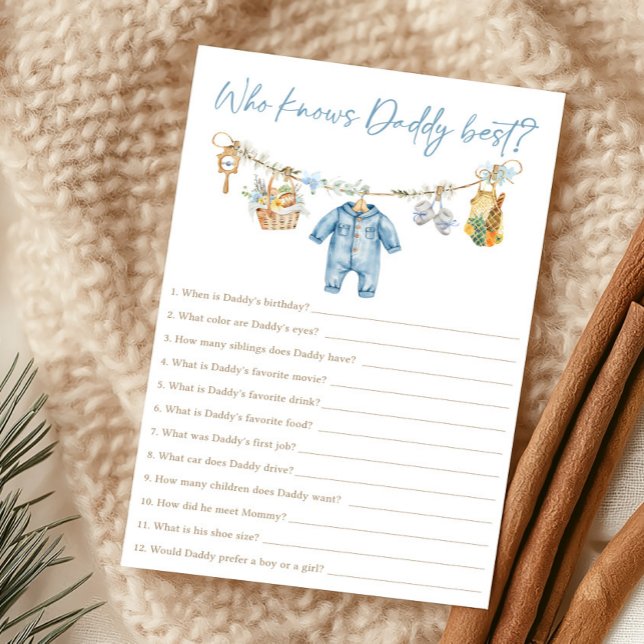 Junge vor Ort Aufgewachsen, der Daddy am Besten ke (Blue Locally Grown Baby Shower Who Knows Daddy Best Game)