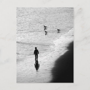 Junge Wading im Surf Postkarte