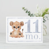 Junge Wasserfarbe Meilenstein Elf Monate alte Kart Einladung (Stehend Vorderseite)