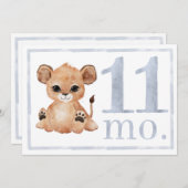 Junge Wasserfarbe Meilenstein Elf Monate alte Kart Einladung (Vorne/Hinten)