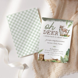 Junge Wasserfarbe Oh Deer Woodland Babydusche Einladung