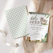 Junge Wasserfarbe Oh Deer Woodland Babydusche Einladung