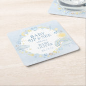 Junge Wasserfarbe Regenbogen Sippe und sehen Rechteckiger Pappuntersetzer (angewinkelt)