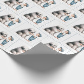 Junge Wasserfarbe und sein Hund Geschenkpapier (Ecke)