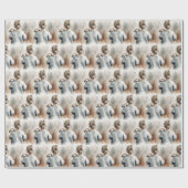 Junge Wasserfarbene Mädchen mit Kaninchen Geschenkpapier (Flach)