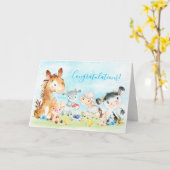 Junge Wasserfarbenfarm Karte (Gelbe Blume)