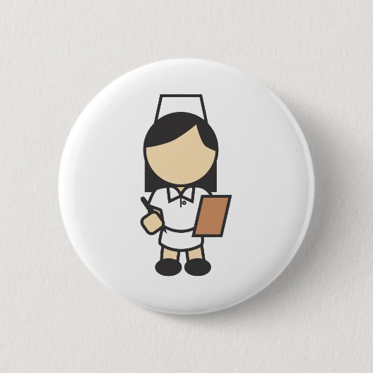 Junge weibliche Krankenschwester-Ikone Button (Vorderseite)