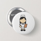 Junge weibliche Krankenschwester-Ikone Button (Vorne & Hinten)