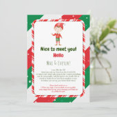 Junge Weihnachts-Elf Begrüßungsbrief-Karte Einladung (Stehend Vorderseite)