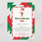 Junge Weihnachts-Elf Begrüßungsbrief-Karte Einladung (Vorne/Hinten)