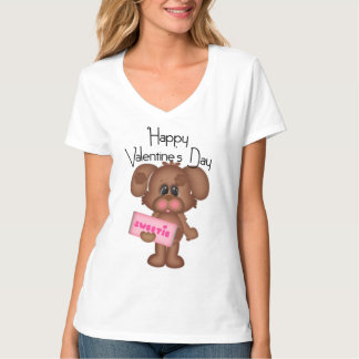 Junge Welpe Hund Happy Valentine's Day T - Shirt 1