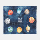 Junge Weltraumkosmisches Sonnensystem Geburtstag Fleecedecke (Vorderseite (Horizontal))
