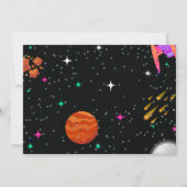 Junge Weltraumplanet Astronaut Geburtstag Einladung (Rückseite)